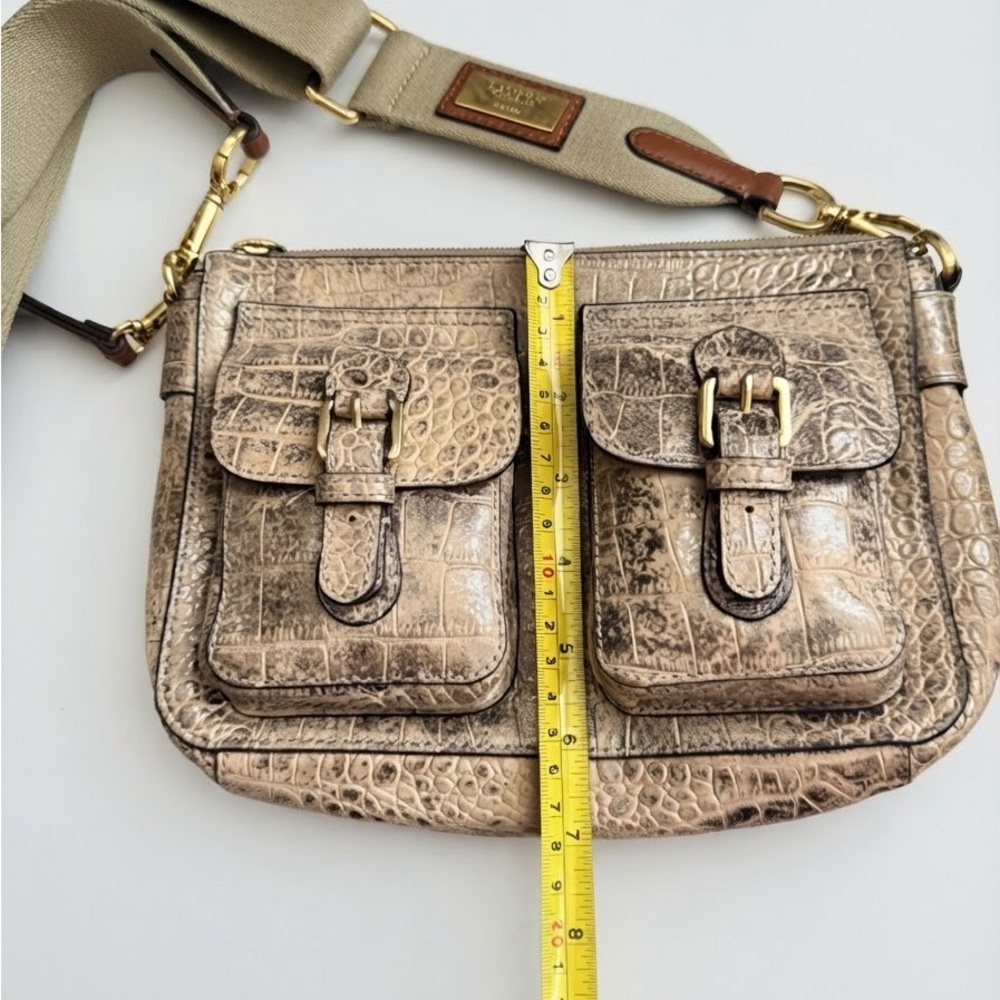 Lauren Ralph Lauren Medium Noa Croc-Embossed Leather Crossbody with Dust Bag - Picture 10 of 11